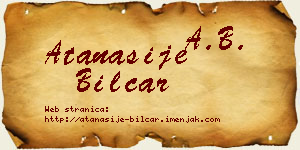 Atanasije Bilčar vizit kartica